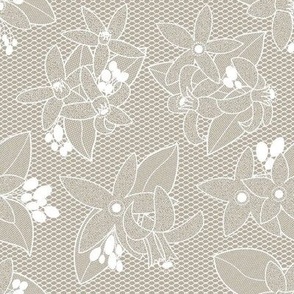 Orange Blossom Lace - Taupe Small