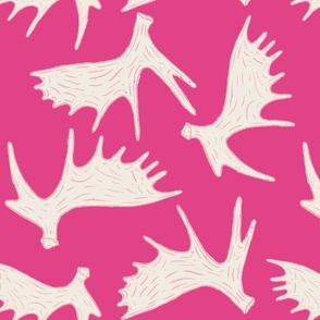 Moose Antlers - Pink & Cream (Large scale)