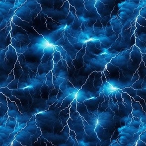 Blue Lightning Fabric, Wallpaper and Home Decor