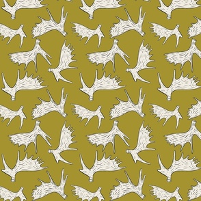 Moose Antlers - Olive Green & Cream (Small scale)