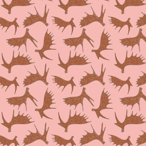 Moose Antlers - Pink & Brown (Small scale)