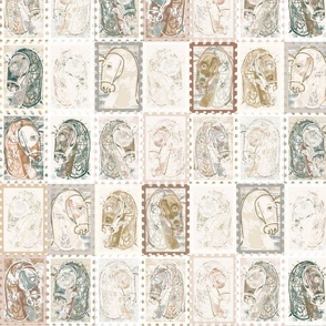 Horse Bust Stamps, Earthy Neutrals