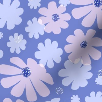 Large Purple Daisy Print Fabric - daisies, daisy fabric, baby fabric, spring fabric, baby girl