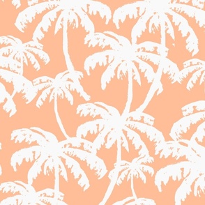 Palm Tress in Peach Fuzz Tropical Oasis Pantone Color of the Year 2024