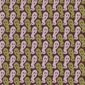 Mini Micro // Ghostly Haunts: Spooky Halloween Ghosts - Purple & Green