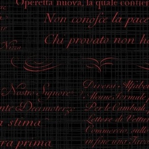 Vintage Italian Scripts in black and red
