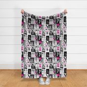 Vintage Art & Adds Mix Black White Magenta