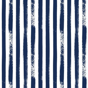 Painted Stripes - Navy Blue and White