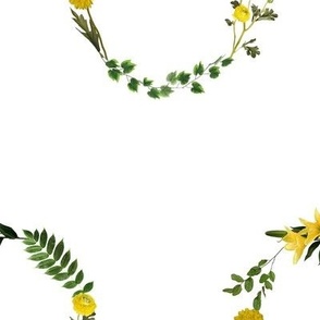 Floral Polka Dot No.1 Yellow - Large Version