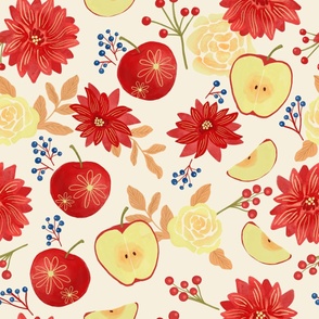 Apples and Fall Flowers