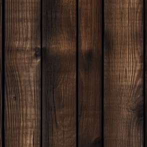 Dark Brown Oaken Wood Planks - Vertical Wood Planks