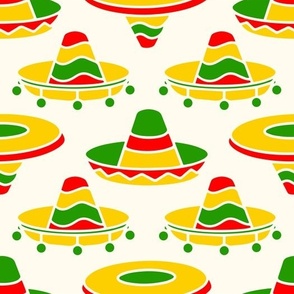 Sombrero hats doodle pattern