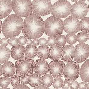 Starburst Geo Line Doodle_Copper Rose PInk, Creamy White_Hand Drawn Textured Fun Geometric