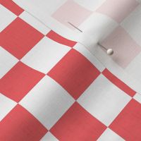 1" cherry red + true white checkerboard