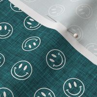 small mallard linen + crema smiley face toss