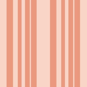 Warm Boho Stripe - Peach and Coral