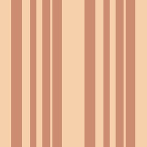 Warm Boho Stripe - Rose Peach and Cream Peach