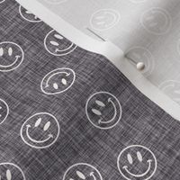 small grey linen no. 1 + crema smiley face toss