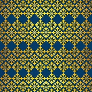 Vintage blue golden ethnic motif design