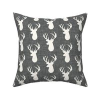 charcoal linen no. 1 deer heads