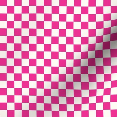 1/2" hot pink checkerboard