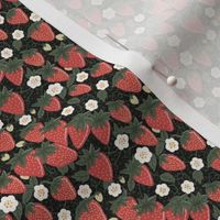Berry Bliss: Red and Green Strawberry Patch Pattern 2 inch