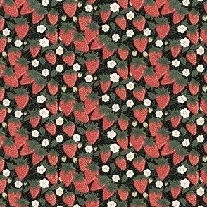 Berry Bliss: Red and Green Strawberry Patch Pattern 2 inch