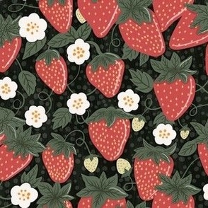 Berry Bliss: Red and Green Strawberry Patch Pattern 6 inch