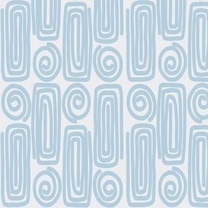 Swirl Circles and Rectangles // Light Blue