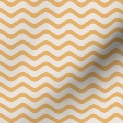 Wavy Lines // Yellow on Cream Background