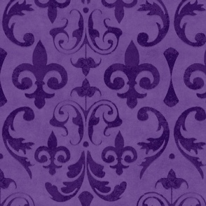 Vintage Damask Velvet Reverie Elegant Nostalgic Pattern In Purple