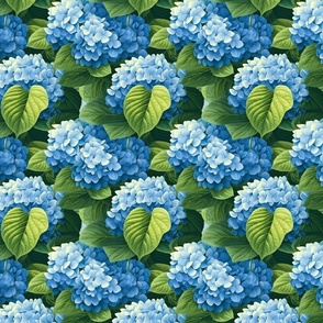 Blue Hydrangeas Pattern