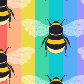 colorful bee pattern  (24x24)
