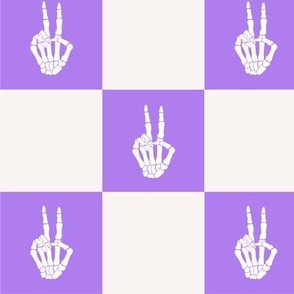 Halloween -Purple Checkered Skeleton Large