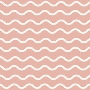 Cream waves on dusty pink