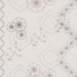 Elegant  Wedding Flower Cross-Stitch Print