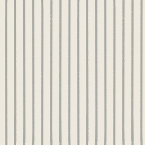 Traditional Vertical Striped Neutral Pattern with Muted Blue Gray Stripes on Cream Background