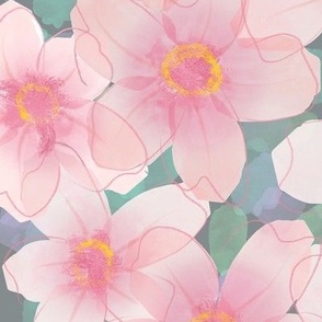 Sakura Blossom Blessings  - Green Grey