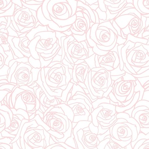  Roses Everywhere-Soft Pink on Warm White-Large scale