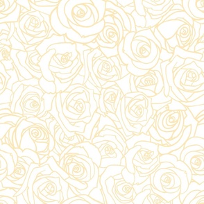 Roses Everywhere-Yellow on Warm White-Large scale