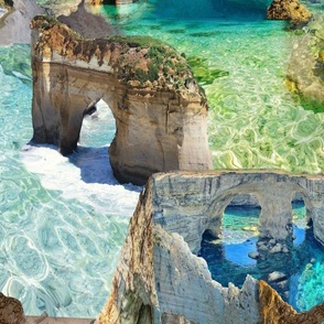 natural arches, sea, shallow water,