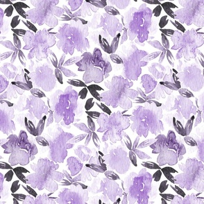 Wild Roses in lavender purple watercolor 