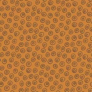 314 - Small scale pumpkin spice orange organic circle shapes tossed coordinate for patchwork, quilting,  kids apparel, children's fashion accessories, pjs, tops, table linen, napkins, nursery decor and bed linen.