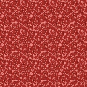 314 - Small scale chilli tomato red organic circle shapes tossed coordinate for patchwork, quilting,  kids apparel, children's fashion accessories, pjs, tops, table linen, napkins, nursery decor and bed linen.
