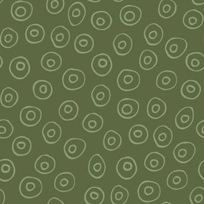 314 - Large scale natural leaf green organic circle shapes tossed coordinate for patchwork, quilting,  kids apparel, children's fashion accessories, pjs, tops, table linen, napkins, nursery decor and bed linen.