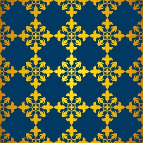 Vintage blue motif big