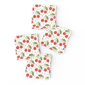 Red Joyful Cherries - multi colour polka dots 