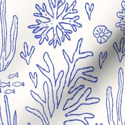 Big// Coral Reef Wedding Seahorses Starfishes Blue Tint