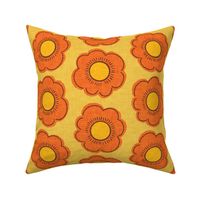 70s Flower Yellow- Mid-century Floral 