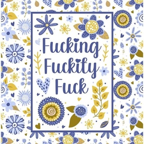 14x18 Panel Fucking Fuckity Fuck Sarcastic Sweary Adult Humor for DIY Garden Flags Small Wall Hangings or Hand Towels